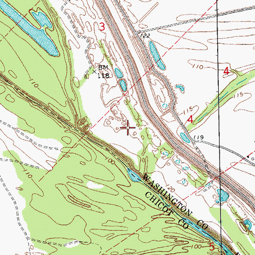 Topographic Map of Leota Landing, MS