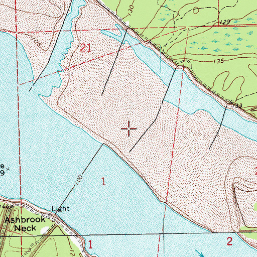 Topographic Map of Moss Lake Landing, MS