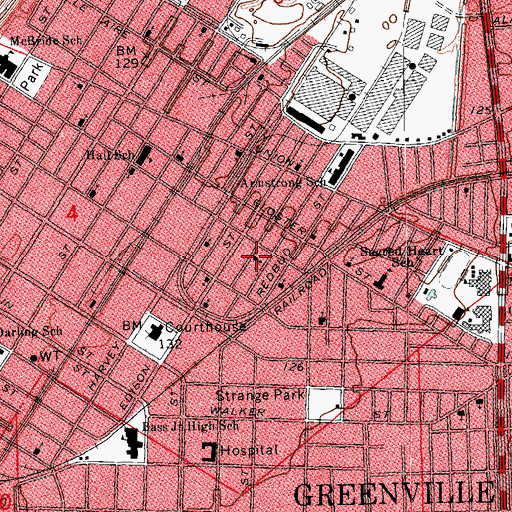 Topographic Map of Mount Carmel Church, MS