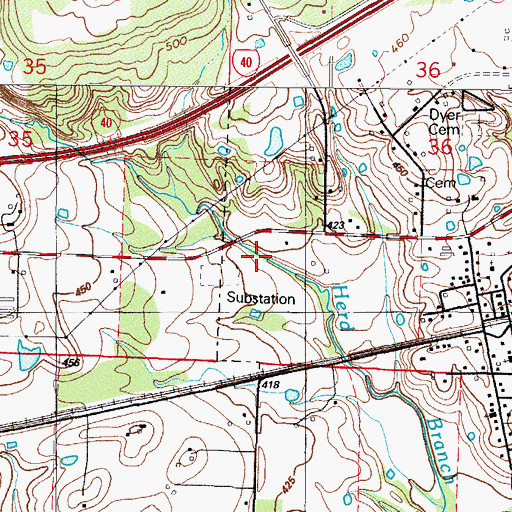 Topographic Map of Township of Dyer, AR