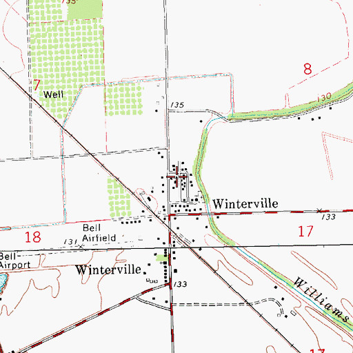 Topographic Map of Muddy Grove Church, MS