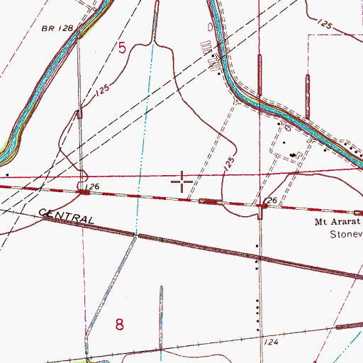 Topographic Map of Nelia (historical), MS