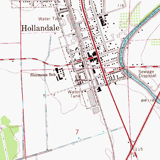 Topographic Map of New Hope Baptist Church, MS