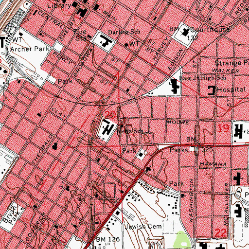 Topographic Map of New Jerusalem Baptist Church, MS