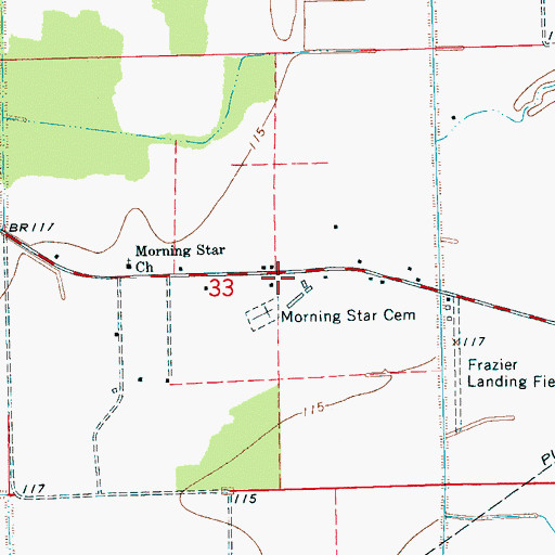 Topographic Map of New Morning Star Church, MS