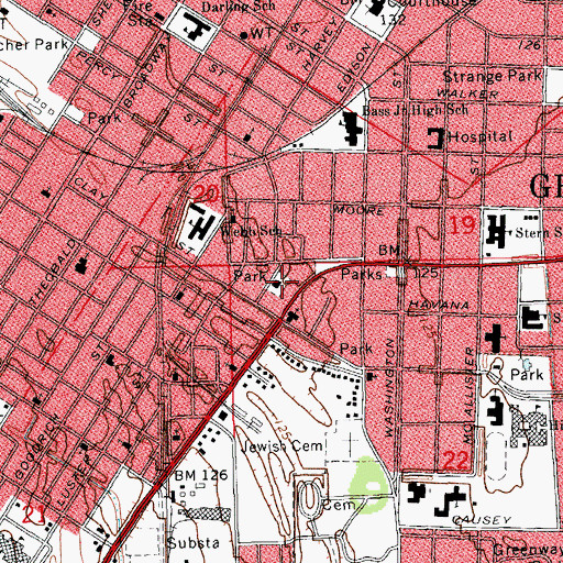 Topographic Map of Number Four Playground, MS