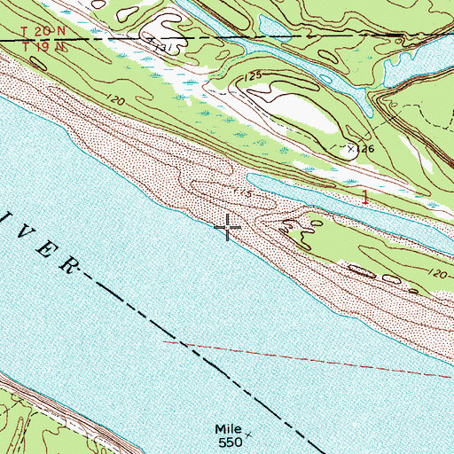 Topographic Map of Offutt Landing, MS