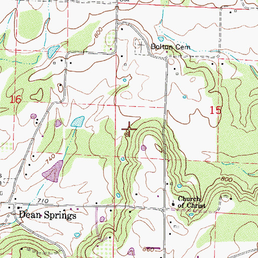Topographic Map of Township of Lafayette (historical), AR