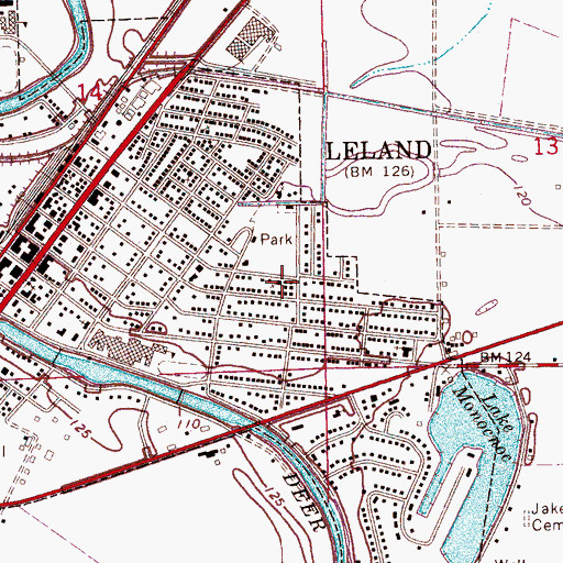 Topographic Map of Parkview Baptist Church, MS