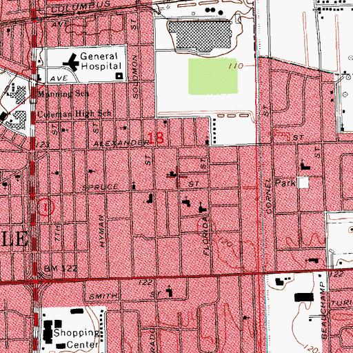 Topographic Map of Pilgrim Home Baptist Church, MS