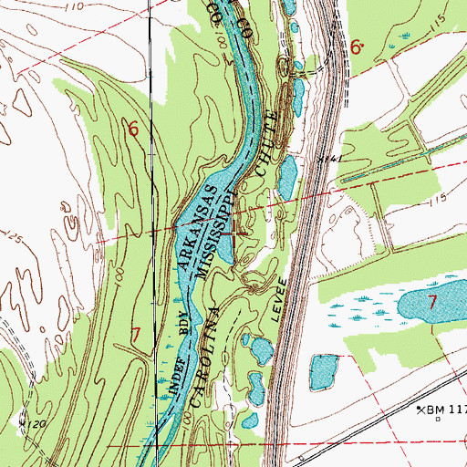 Topographic Map of Princeton Landing, MS