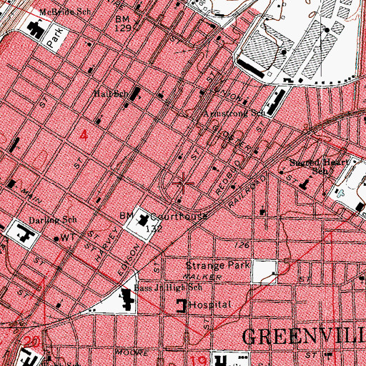 Topographic Map of Revels United Methodist Church, MS