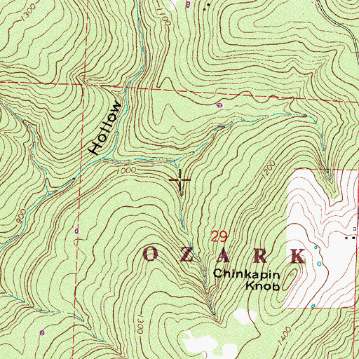 Topographic Map of Township of Lees Creek, AR