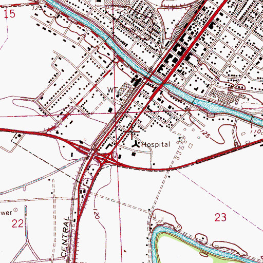 Topographic Map of Saint James African Methodist Episcopal Church, MS