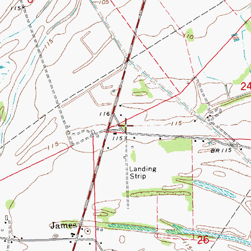 Topographic Map of Saint James Church, MS