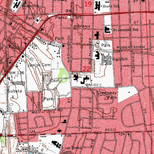 Topographic Map of Saint James Episcopal Church, MS