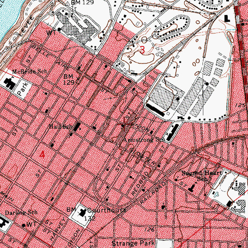 Topographic Map of Saint John Baptist Church, MS