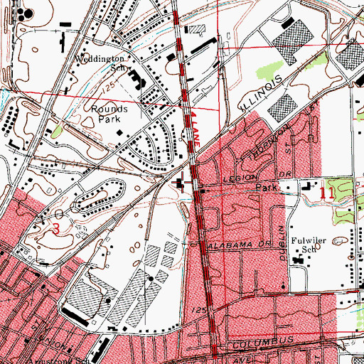 Topographic Map of Saint Johns Church, MS