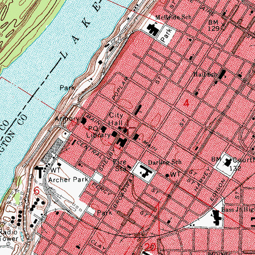 Topographic Map of Saint Josephs Catholic Church, MS
