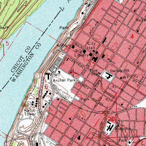 Topographic Map of Saint Paul Missionary Baptist Church, MS