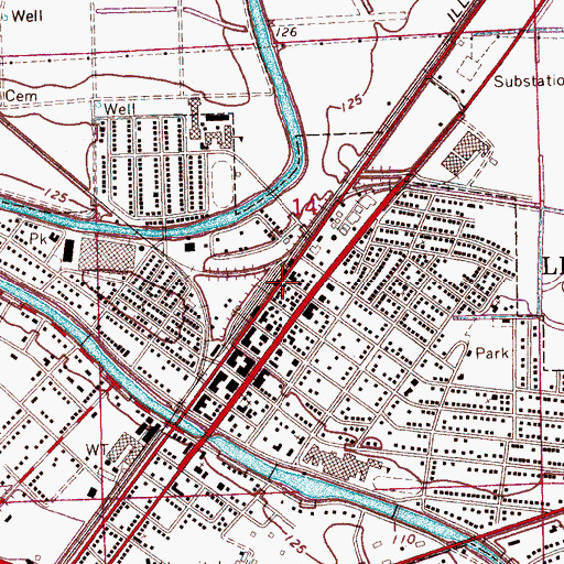 Topographic Map of Saint Peters Baptist Church, MS