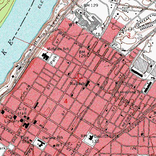 Topographic Map of Salvation Army Church, MS
