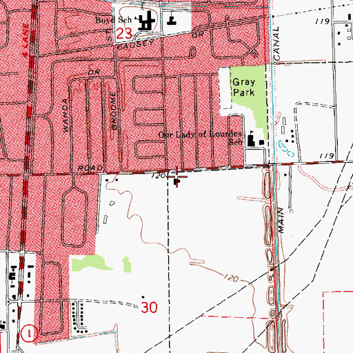 Topographic Map of Second Baptist Church, MS