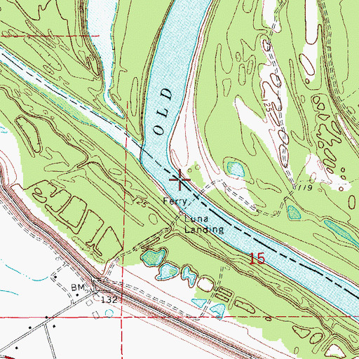 Topographic Map of Spanish Moss Bend, MS
