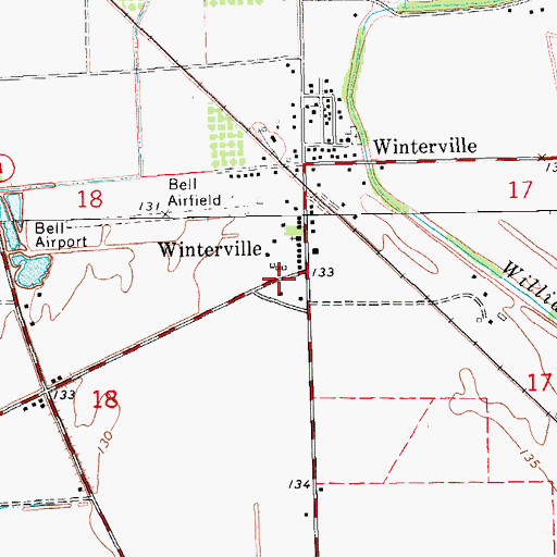 Topographic Map of Winterville School, MS