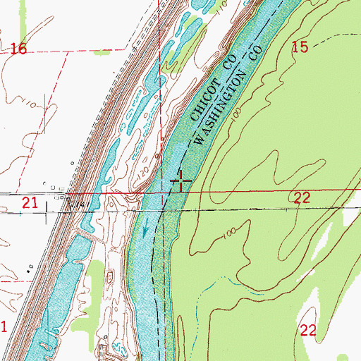 Topographic Map of Worthington Point, MS
