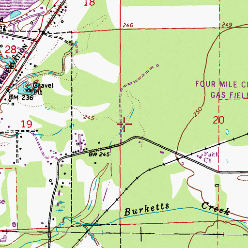 Topographic Map of Antioch Church (historical), MS
