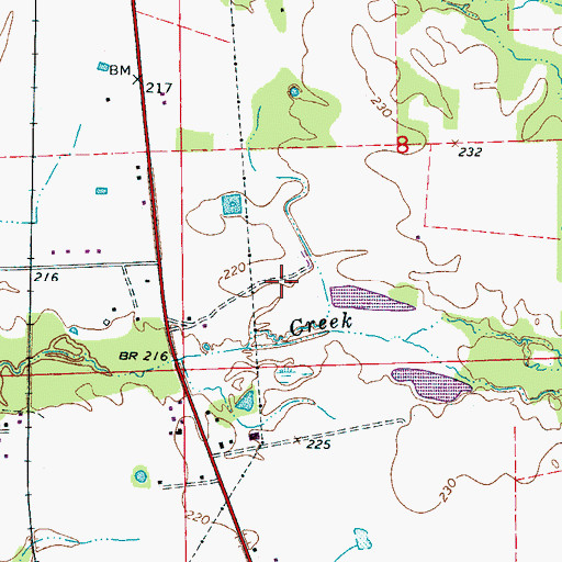 Topographic Map of Ashland (historical), MS