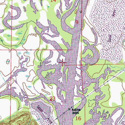 Topographic Map of Becker Cutoff, MS