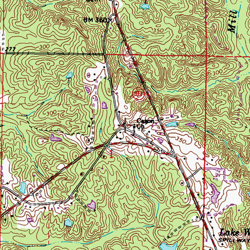 Topographic Map of Cason School (historical), MS