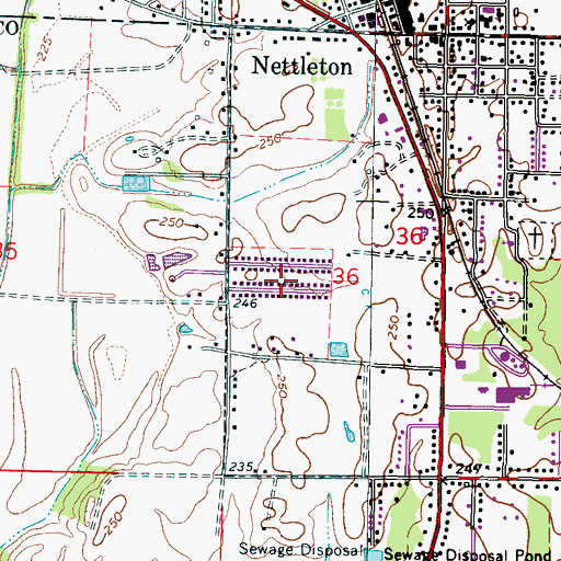Topographic Map of Coggin Subdivision, MS