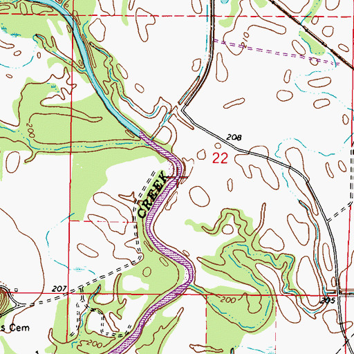 Topographic Map of Colberts Mill (historical), MS