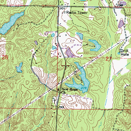 Topographic Map of Coon Tail (historical), MS