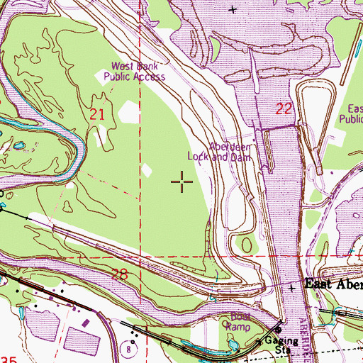 Topographic Map of Damsite Westbank Access Area, MS
