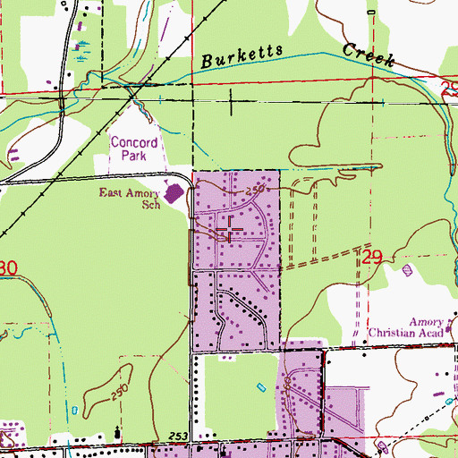 Topographic Map of Easthaven, MS