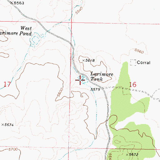 Topographic Map of Larimore Tank, AZ