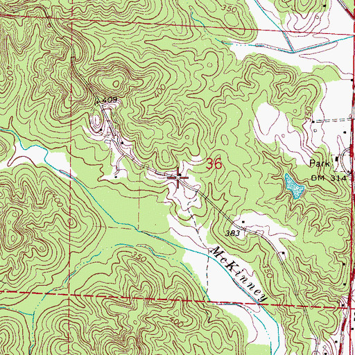 Topographic Map of Gibbs Box (historical), MS