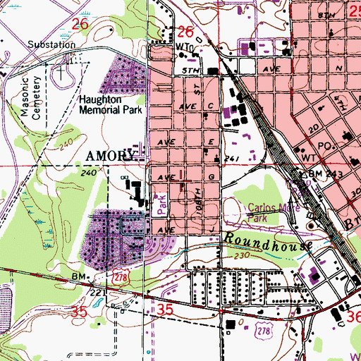 Topographic Map of Gospel Feast Revival Center, MS