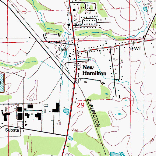 Topographic Map of Hamilton Public Library, MS