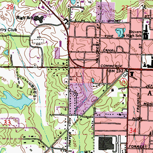 Topographic Map of Harmon Subdivision, MS