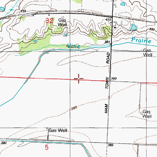 Topographic Map of Township of Vine Prairie, AR