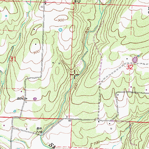 Topographic Map of Township of Whitley, AR