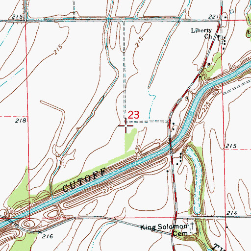 Topographic Map of Township of Black Oak, AR