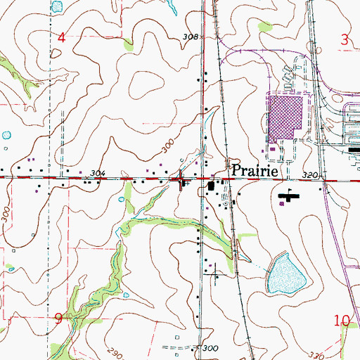 Topographic Map of Prairie Methodist Church, MS