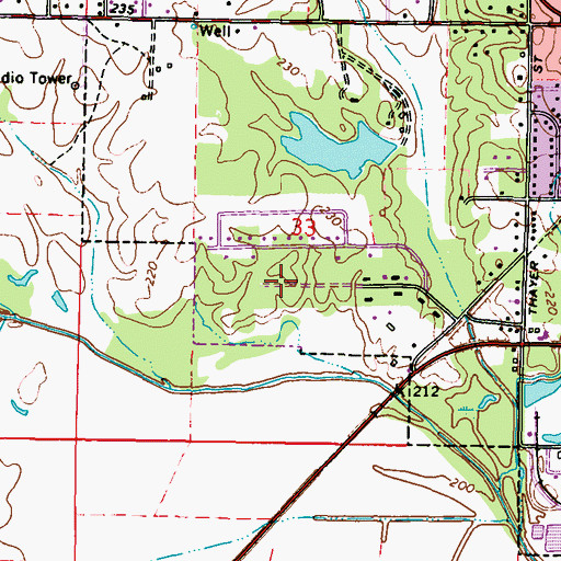 Topographic Map of Tanglewood, MS