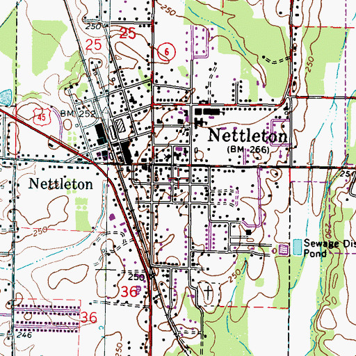 Topographic Map of Victory Baptist Church, MS